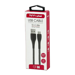 کابل تبدیل USB به تایپ سی تسکو (TSCO) مدل TC C206 طول  1 متر