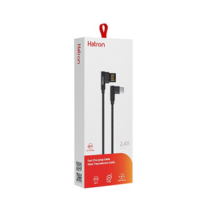 کابل شارژ گیمینگ Type-C هترون (Hatron) مدل HC180UC طول ۱ متر (کانکتور ۹۰ درجه)