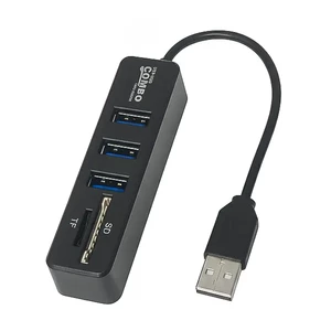 هاب و رم‌ ریدر 5 پورت مدل COMBO با درگاه USB 2.0 و شیار SD/TF