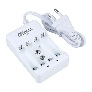 شارژر باتری DRCELL مدل D402 مخصوص باتری‌های قلمی، نیم‌قلمی و کتابی 9 ولت4