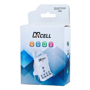 شارژر باتری DRCELL مدل D402 مخصوص باتری‌های قلمی، نیم‌قلمی و کتابی 9 ولت5