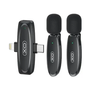 میکروفون یقه‌ای بی‌سیم دو کاربره XO مدل MKF10 (گیرنده تایپ‌سی و لایتنینگ)