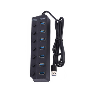 هاب 7 پورت USB 3.0 دی‌نت (D-Net) مدل DT-480 کلیددار آداپتورخور