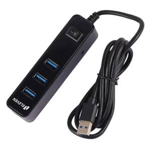 هاب ۴ پورت USB 3.0 ایلون مدل H302 طول کابل ۱.۲ متر کلید دار با پشتیبانی از آداپتور