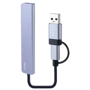 هاب ۷ پورت USB و Type-C تسکو مدل THU 1148 بدنه آلومینیومی با تبدیل دوکاره USB-A و تایپ‌سی