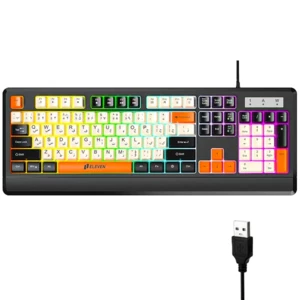 کیبورد گیمینگ سیم‌دار ایلون مدل GK105 با نورپردازی RGB