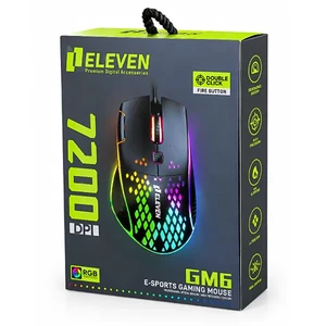 ماوس مخصوص بازی ایلون Eleven مدل GM6 (با طراحی لانه‌زنبوری و نورپردازی RGB) 4