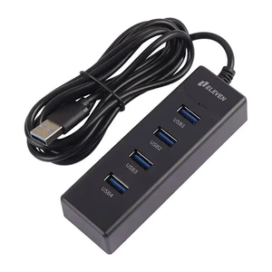 هاب 4 پورت USB 2.0 ایلون مدل H201 کابل 1.2 متری با ورودی آداپتور 3