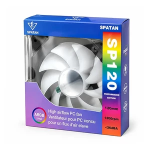 فن کیس ۱۲ در ۱۲ سانتی‌متر گیمینگ ARGB اسپاتان مدل SP120 Prism 4Pro مشکی با قابلیت همگام‌سازی نورپردازی 4