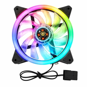 فن کیس ۱۲ در ۱۲ سانتی‌متر گیمینگ RGB اسپاتان مدل SP120 کد JG-SS دارای کانکتور مولکس پاور