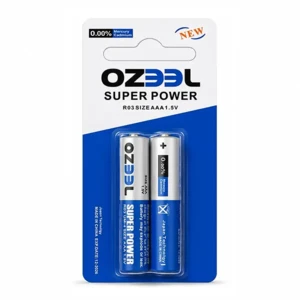 باتری نیم‌قلمی OZEEL مدل Super Power سایز AAA - بسته ۲ عددی