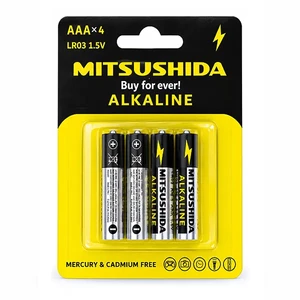 باتری نیم‌قلمی آلکالاین میتسوشیدا (Mitsushida) مدل LR03 بسته ۴ عددی