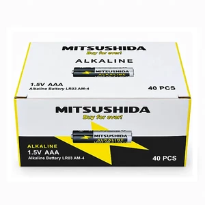 باتری نیم‌قلمی آلکالاین میتسوشیدا (Mitsushida) مدل LR03 بسته ۴ عددی