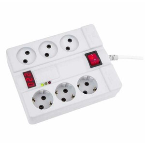 محافظ برق 6 خانه دیجیتال پارت الکتریک مدل 2060 ارت دار کابل 1.8 متری