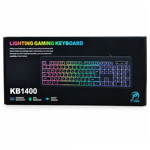 کیبورد گیمینگ باسیم پی نت مدل P-net KB-1400 با نورپردازی RGB 4