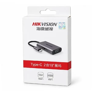 تبدیل تایپ سی به HDMI و VGA هایک ویژن HIKVISION مدل DS-1DS04 اورجینال