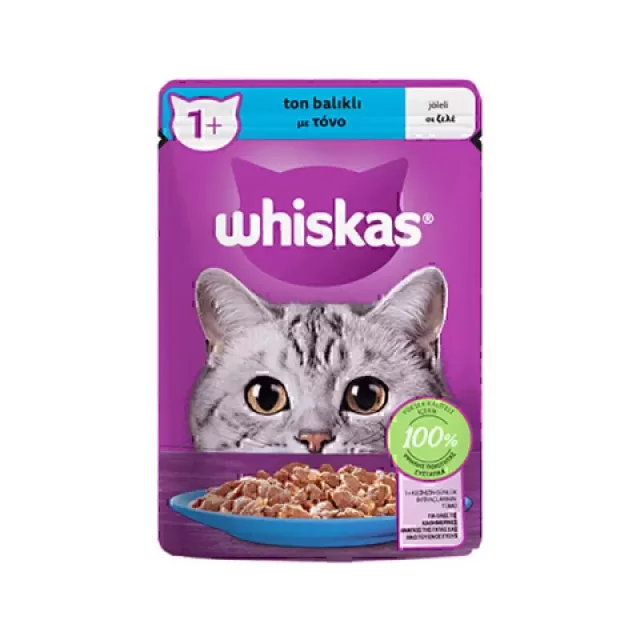 پوچ گربه ویسکاس با طعم ماهی تن در ژله Whiskas Tuna in Jelly وزن 85 گرم