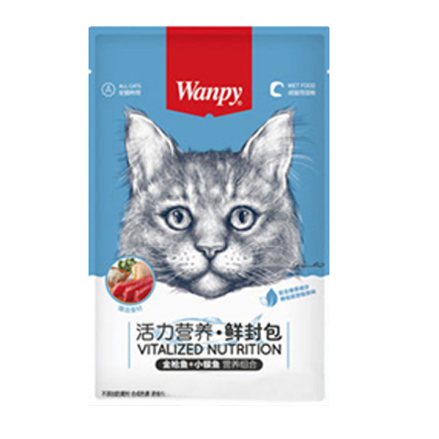 پوچ گربه ونپی (Wanpy) مدل ماهی تن و بچه ماهی وزن ۸۰ گرم