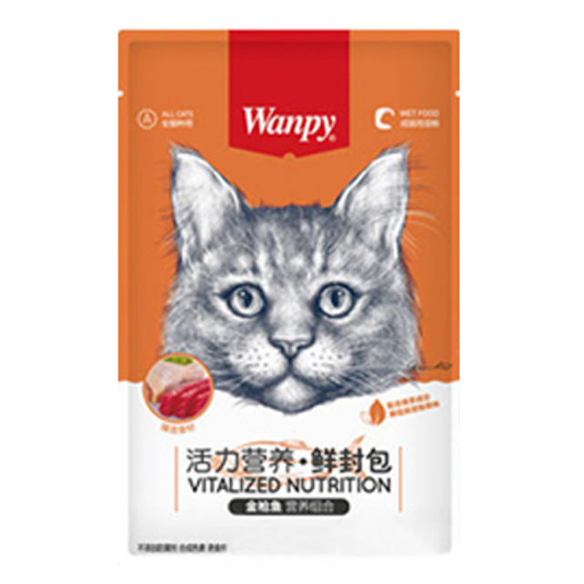 پوچ گربه ونپی (Wanpy) مدل ماهی تن و بچه ماهی وزن ۸۰ گرم