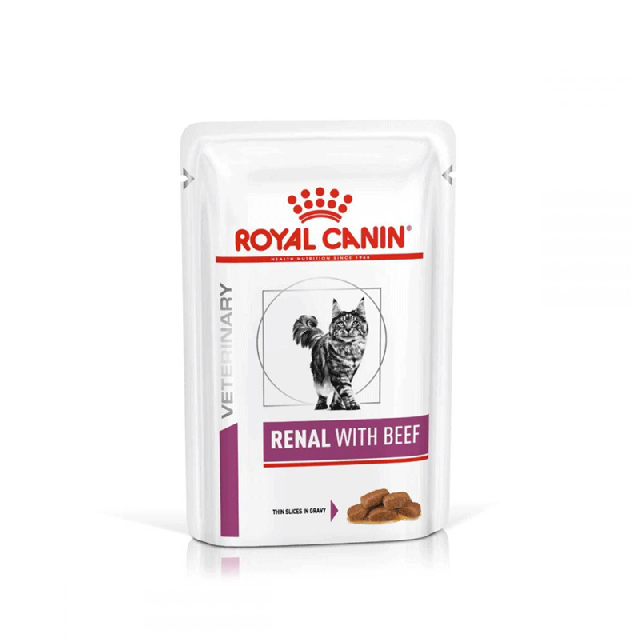 پوچ گربه رنال رویال کنین با طعم گوشت گاو Royal Canin Renal Beef وزن ۸۵ گرم