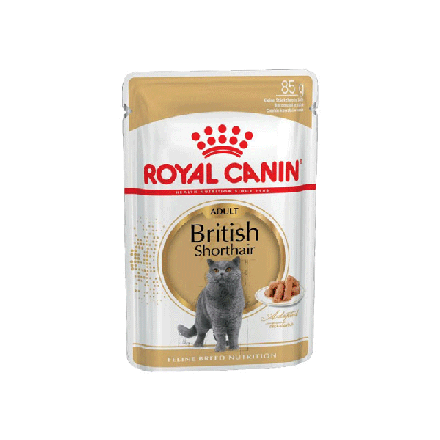 پوچ گربه مو کوتاه نژاد بریتیش رویال کنین Royal Canin British Shorthair وزن 85 گرم
