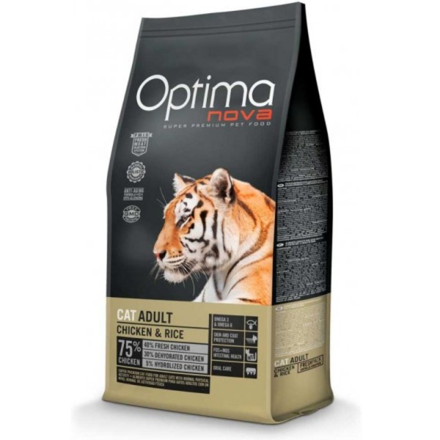 غذای گربه اپتیما نوا با طعم مرغ و برنج – Optima Adult وزن 2 کیلوگرم