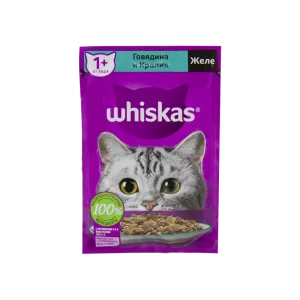 پوچ گربه ویسکاس با طعم گوشت گاو و خرگوش Whiskas Beef & Rabbit وزن 75 گرم