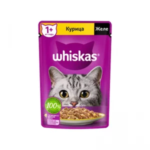 پوچ گربه ویسکاس با طعم مرغ Whiskas Chicken In Jelly وزن 75 گرم