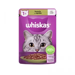 پوچ گربه ویسکاس با طعم گوشت بره در ژله Whiskas Lamb in Jelly وزن 85 گرم