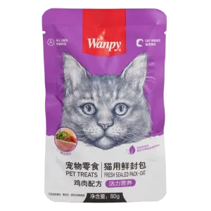 پوچ گربه ونپی مدل ماهی تن و سالمون و مرغ (Wanpy) وزن ۸۰ گرم