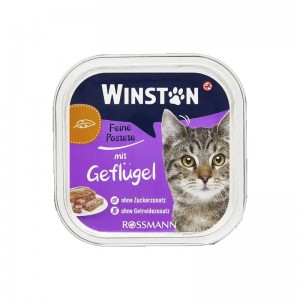 ووم گربه وینستون با طعم مرغ وزن 100 گرم