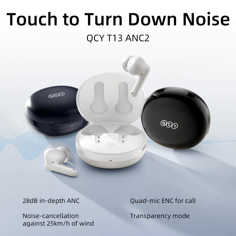هندزفری بلوتوثی کیو سی وای مدل QCY T13 ANC 2 - زانیک استور