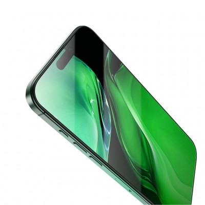 گلس محافظ صفحه شفاف آیفون 16 پرو مکس گرین Green iPhone 16 Pro Max Silicone Plus Clear HD Full Glass