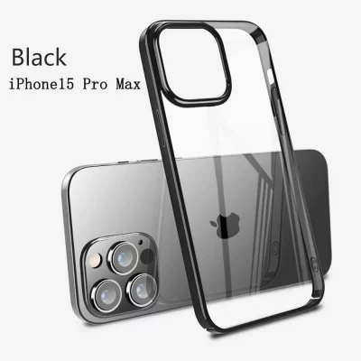 کاور شفاف دور رنگ پشت طلق ایکس‌لول مدل X-LEVEL DAWN مناسب آیفون 15 پرومکس اپل iPhone 15 Pro Max مشکی