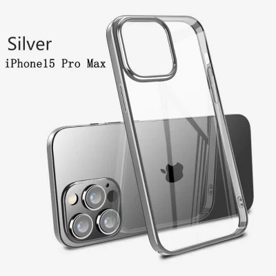 کاور شفاف دور رنگ پشت طلق ایکس‌لول مدل X-LEVEL DAWN مناسب آیفون 15 پرومکس اپل iPhone 15 Pro Max سیلور نقره ای