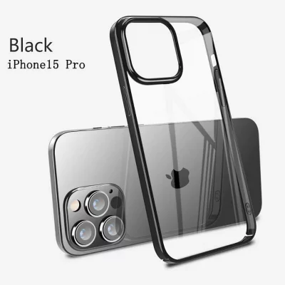 کاور شفاف دور رنگ پشت طلق ایکس‌لول مدل X-LEVEL DAWN مناسب آیفون 15 پرو اپل iPhone 15 Pro مشکی سیاه