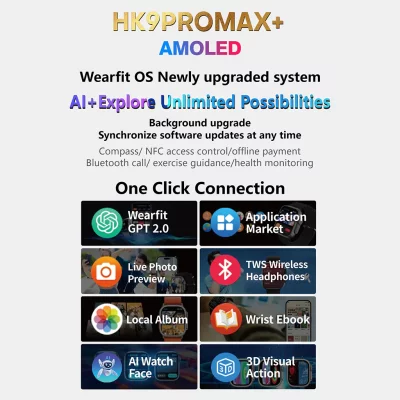 ساعت هوشمند اچ کی 9 پرو مکس پلاس مدل HK9 Pro Max Plus ChatGPT طرح اپل واچ سری 9