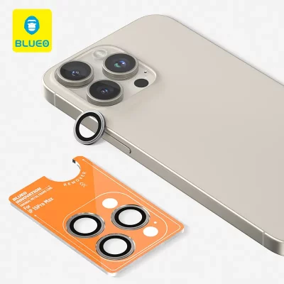 نچرال تیتانیوم - محافظ لنز دوربین رینگی بلوئو آیفون 15/16 پرو و 15/16 پرو مکس BLUEO Metal Frame iPhone 15/16 Pro & 15/16 Pro Max