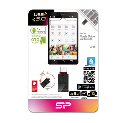 فلش مموری او تی جی میکرو سیلیکون پاور مدل Silicon Power Mobile X31 USB3.0+MicroUSB ظرفیت 16 گیگابایت