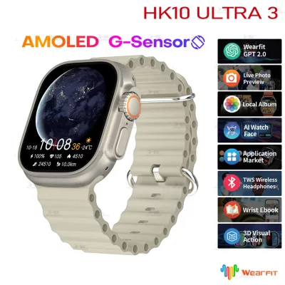 ساعت هوشمند اچ کی 10 اولترا 3 مدل HK10 ULTRA 3 ChatGPT طرح اپل واچ اولترا 2