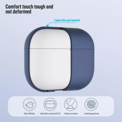 کاور سیلیکونی ایرپاد 4 بلوئو مدل BLUEO Liquid Silicone مناسب ایرپاد 4 اپل AirPods 4