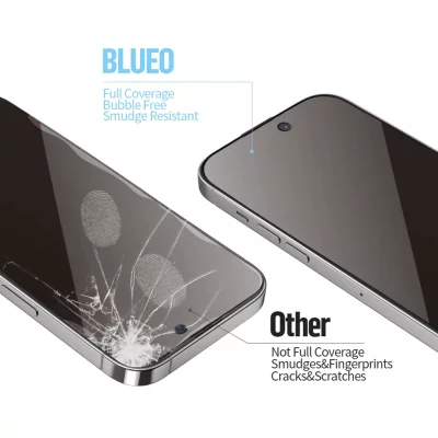 گلس محافظ صفحه امنیتی محکم آیفون 16 پرو مکس بلوئو BLUEO Privacy Anti-PEEP Glass iPhone 16 Pro Max