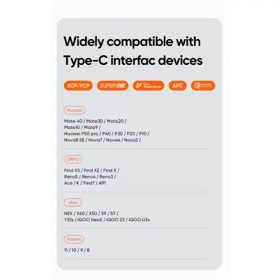 کابل USB به تایپ‌ سی سوپر فست شارژ  6 آمپر مک دودو مناسب شیائومی هوآوی آنر