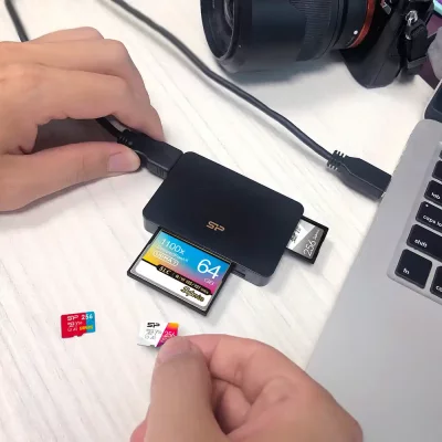 کارتخوان (رم ریدر) همه کاره سیلیکون پاور مدل Silicon Power All-In-One Card Reader USB 3.2