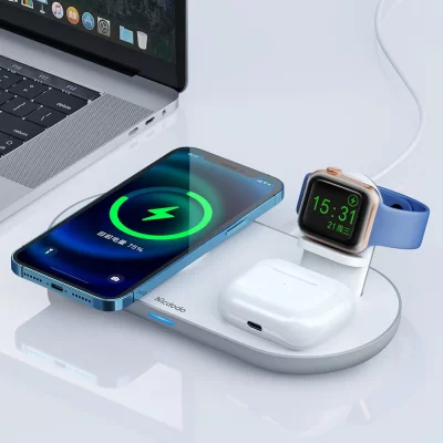 شارژر وایرلس مگ سیف رومیزی 3 کاره مک دودو Mcdodo 3 in 1 Magnetic Wireless Charger Pro CH-706