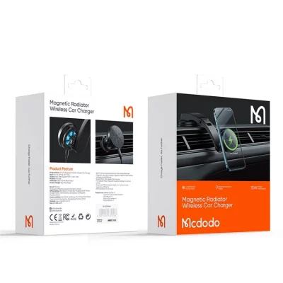 هولدر و شارژر مگ سیف فن دار خودرو مک دودو مدل Mcdodo Magnetic Radiator Wireless Car Charger CH-2130