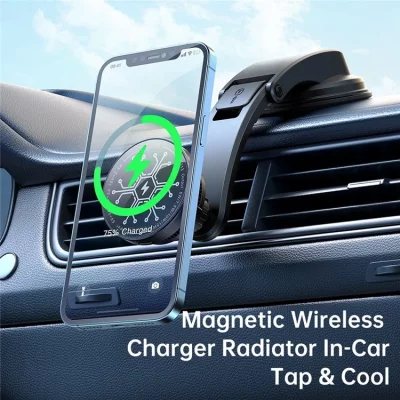 هولدر و شارژر مگ سیف فن دار خودرو مک دودو مدل Mcdodo Magnetic Radiator Wireless Car Charger CH-2130