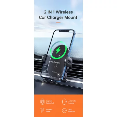 هولدر (پایه نگه دارنده) و شارژر وایرلس خودرو مک دودو مدل Mcdodo Dual Coils Wireless Charger Car Mount CH-1600