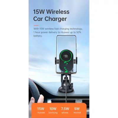 هولدر (پایه نگه دارنده) و شارژر وایرلس خودرو مک دودو مدل Mcdodo Dual Coils Wireless Charger Car Mount CH-1600