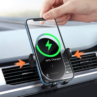 هولدر (پایه نگه دارنده) و شارژر وایرلس خودرو مک دودو مدل Mcdodo Dual Coils Wireless Charger Car Mount CH-1600